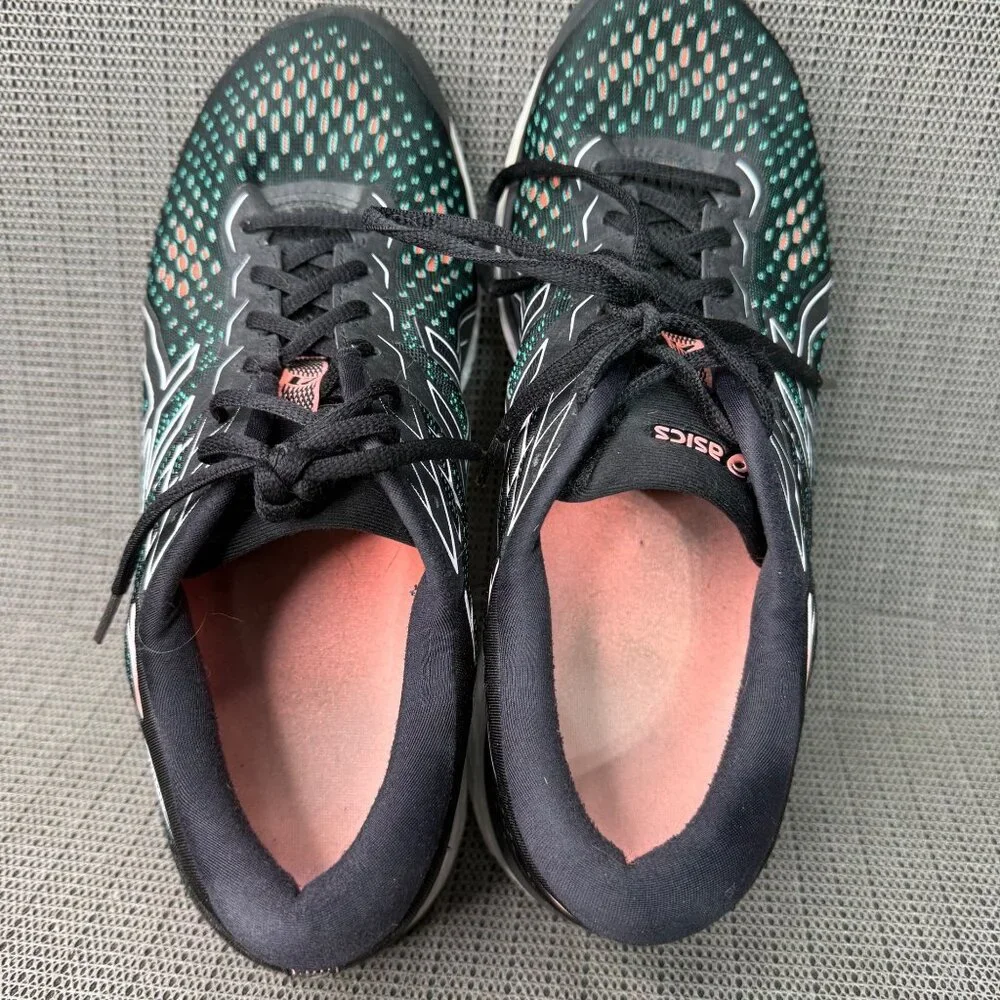 Asics Gel-Cumulus 12 Mens Size 12 Black & Green Running Shoes Rubber Sole - Picture 6 of 8